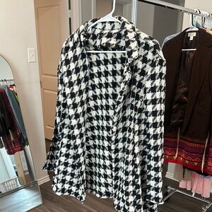 Black and White Houndstooth Blazer
